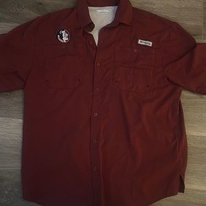 Men's Columbia button up fishing shirt, shirt sleeve